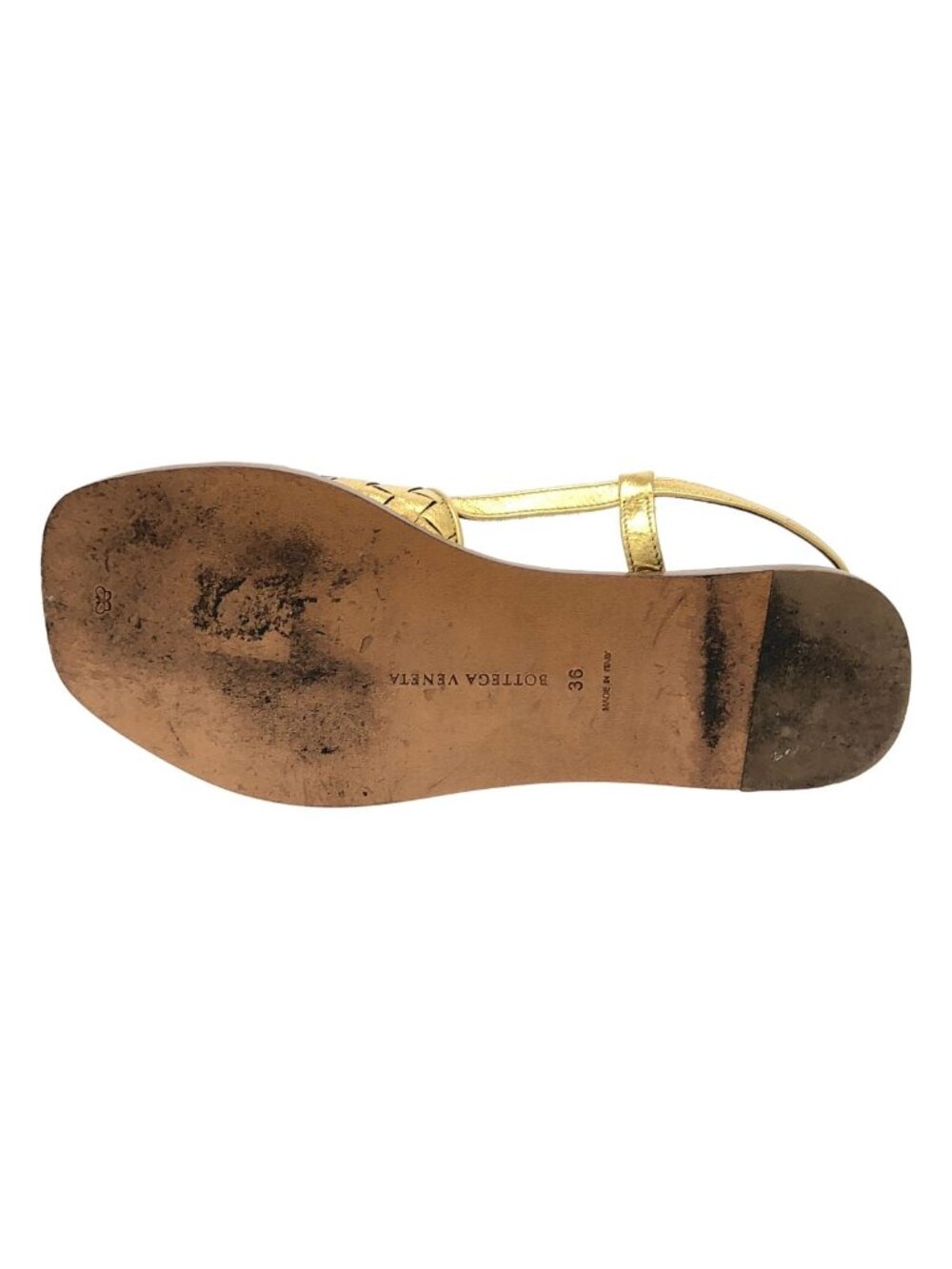 Bottega Veneta Intrecha Tostrap Sandals Gold - Picture 4 of 7